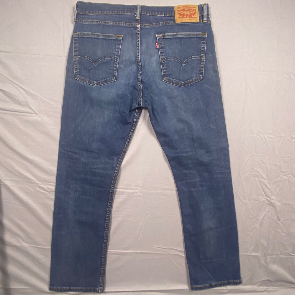 Levi Strauss & Co 518 Straight Jeans Mens 36x32 (Fits 34x30)Blue Denim Casual - Picture 4 of 16